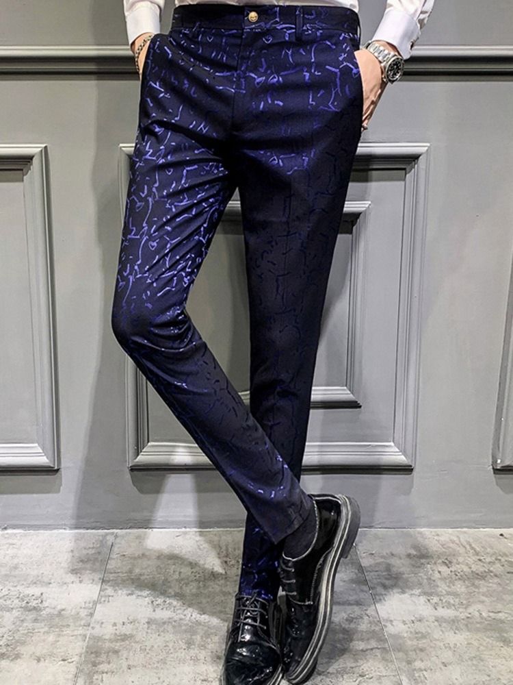 Calça Lápis Casual Masculina Estampa Xadrez