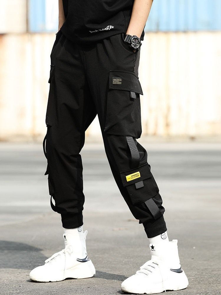 Calça Lápis Casual Masculina De Renda Fina De Bolso