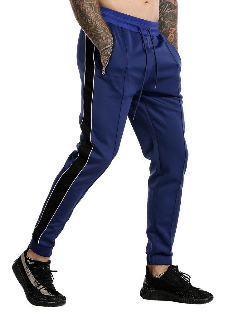 Calça Lápis Casual Masculina Riscada Com Riscas