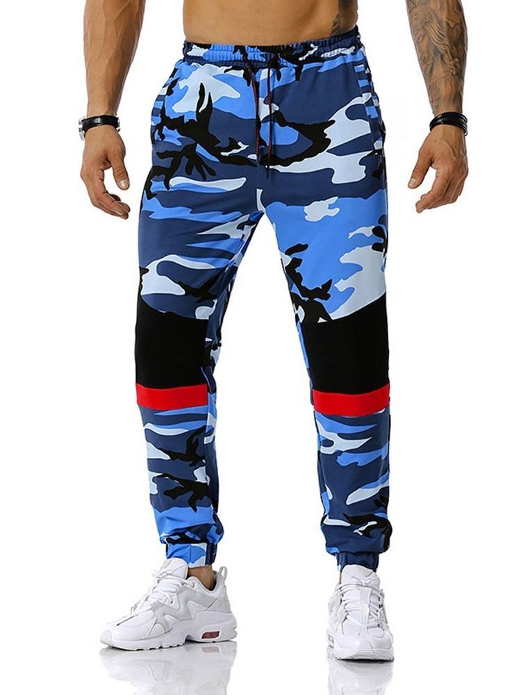 Calça Lápis Com Estampa Camuflada Casual Calça Meio Cintura Calça Casual Masculina