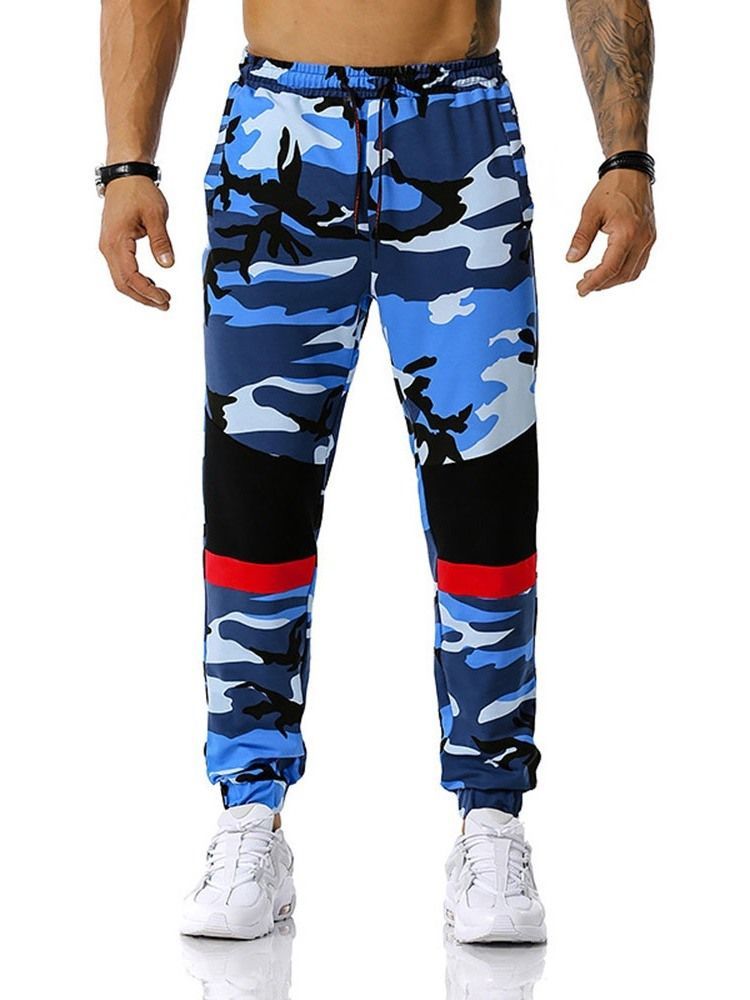 Calça Lápis Com Estampa Camuflada Casual Calça Meio Cintura Calça Casual Masculina