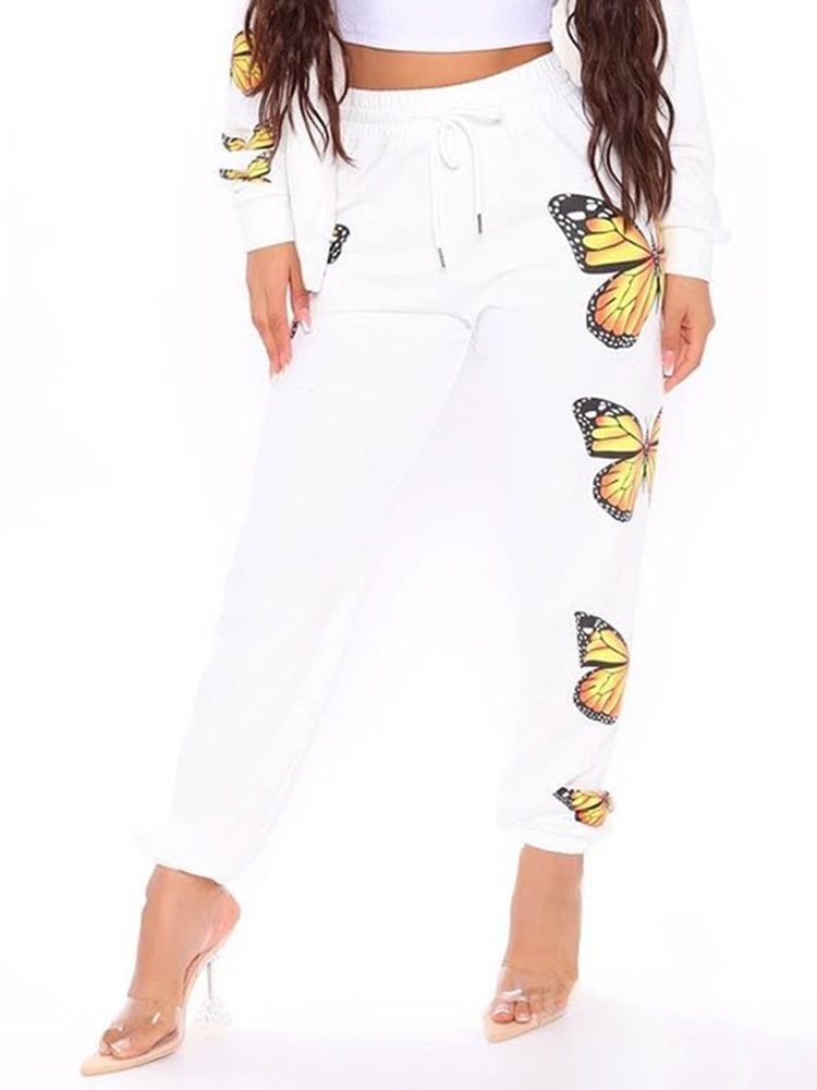 Calça Lápis Feminina Solta Com Atadura Animal Até O Tornozelo Calça Casual
