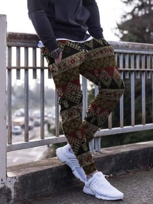 Calça Lápis Imprimir Calça Casual Masculina Com Corda