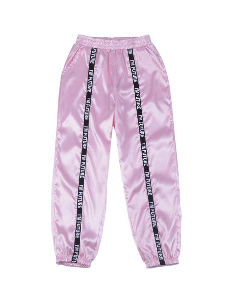 Calça Lápis Plissada Carta Solta Calça Casual Feminina Cintura Média