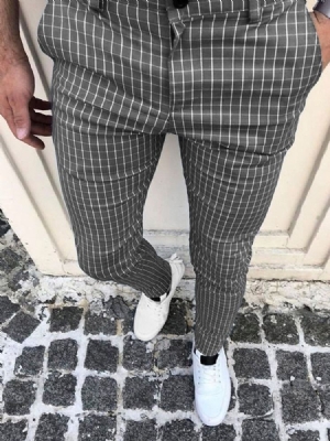 Calça Lápis Xadrez Masculino Calça Casual Four Seasons