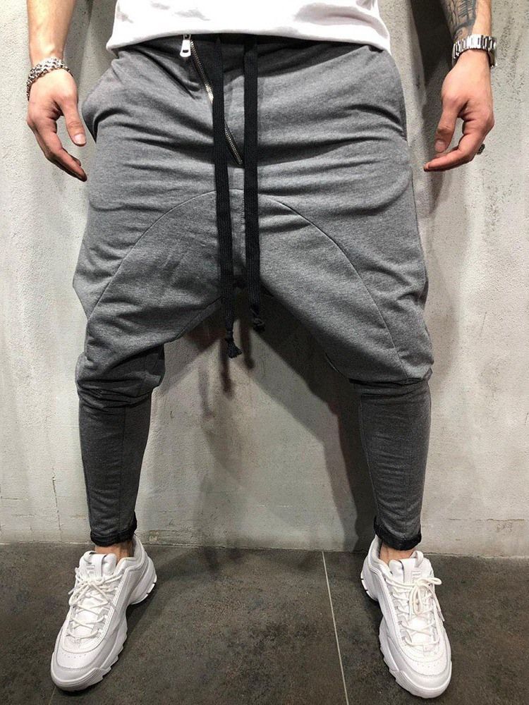Calça Larga Casual Masculina De Renda Lisa
