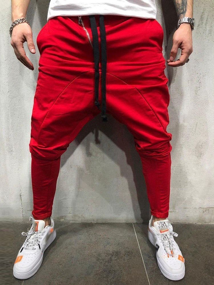 Calça Larga Casual Masculina De Renda Lisa