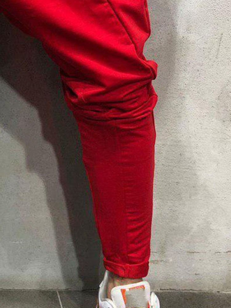 Calça Larga Casual Masculina De Renda Lisa