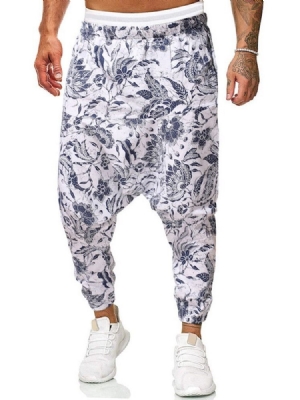Calça Larga Com Estampa Floral De Cintura Média Calça Casual Masculina