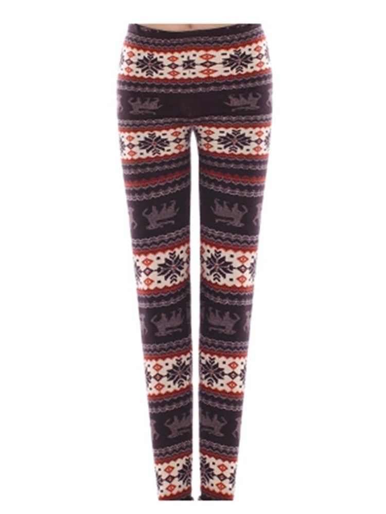 Calça Leggings Feminina Com Estampa Grossa