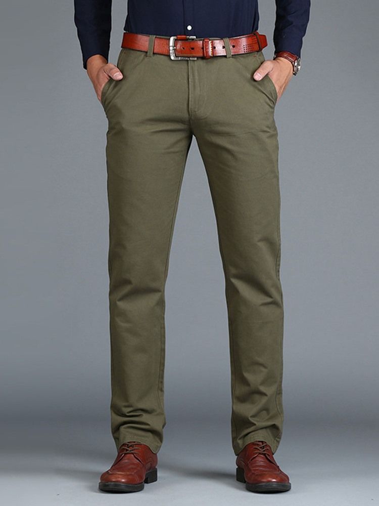 Calça Normal Reta Solta Casual Masculina Chino