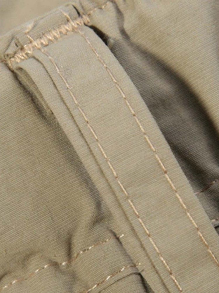 Calças Casuais Masculinas De Bolso Fino Com Zíper Liso