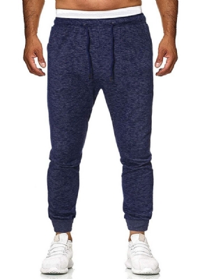 Calças Casuais Masculinas Finas Com Renda Lisa Cintura Média