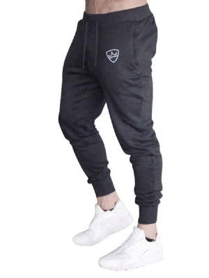 Calças Casuais Masculinas Simples Com Cordões Baggy Primavera