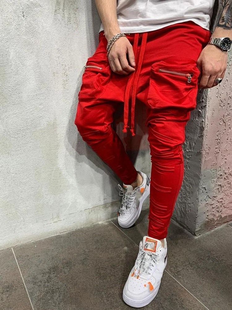Calças Largas Simples De Renda Cintura Média Calça Masculina