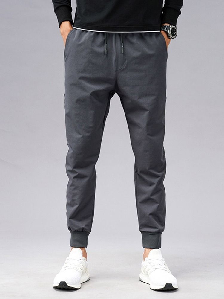 Harem Calça Casual Masculina Com Cintura Baixa