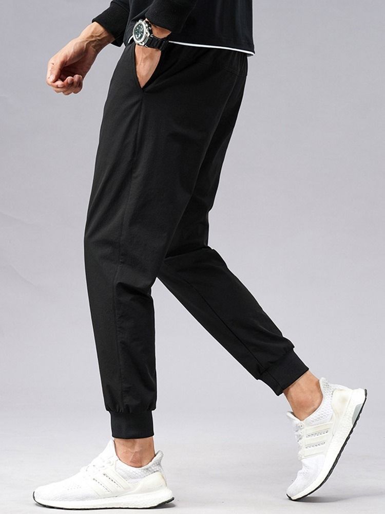 Harem Calça Casual Masculina Com Cintura Baixa