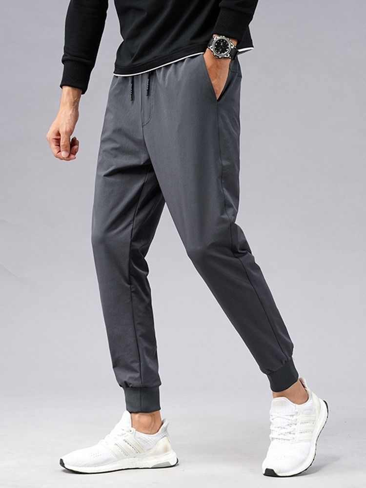 Harem Calça Casual Masculina Com Cintura Baixa