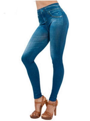 Leggings Casual Feminina Simples Cintura Média