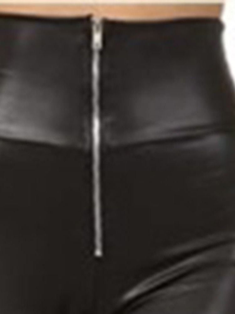 Leggings Femininos Com Zíper Simples E Finos