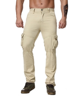 Macacão De Bolso Simples Com Zíper Calça Casual Masculina