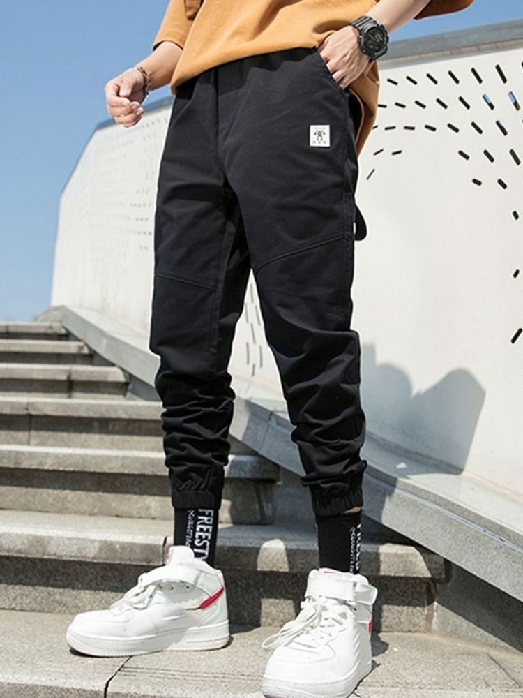 Pencil Pocket Thin Elastics Casual Calças Masculinas