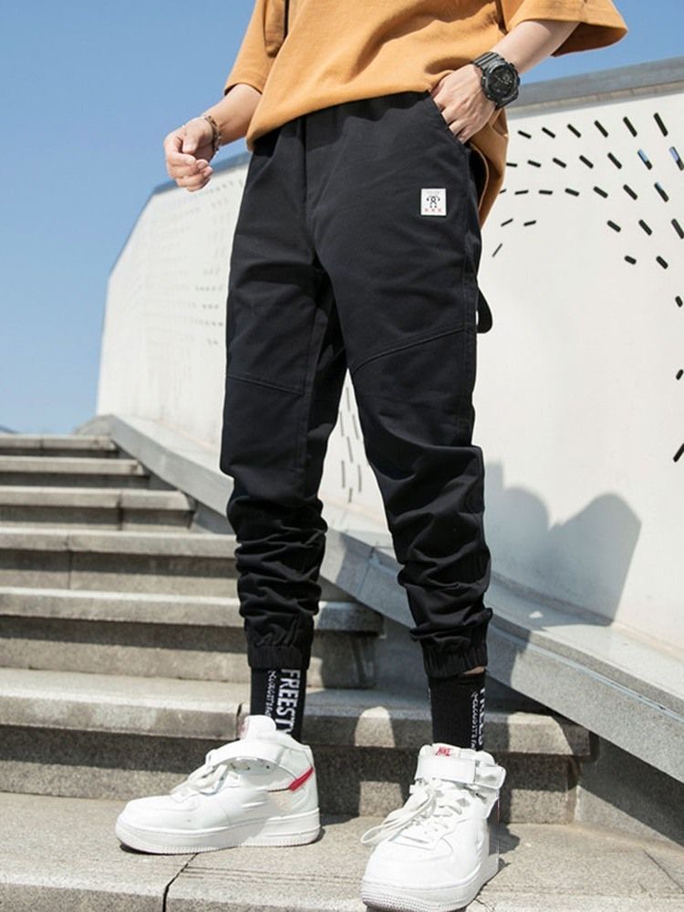 Pencil Pocket Thin Elastics Casual Calças Masculinas