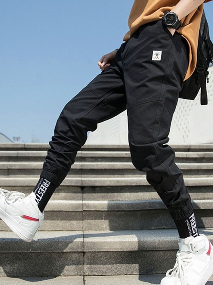 Pencil Pocket Thin Elastics Casual Calças Masculinas