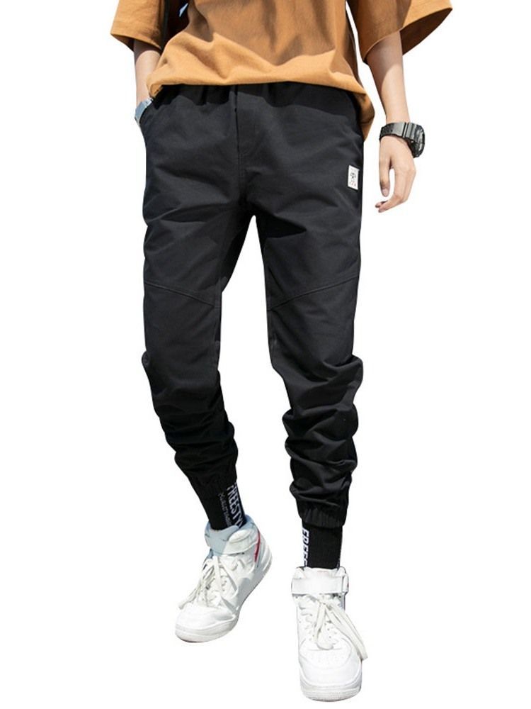 Pencil Pocket Thin Elastics Casual Calças Masculinas