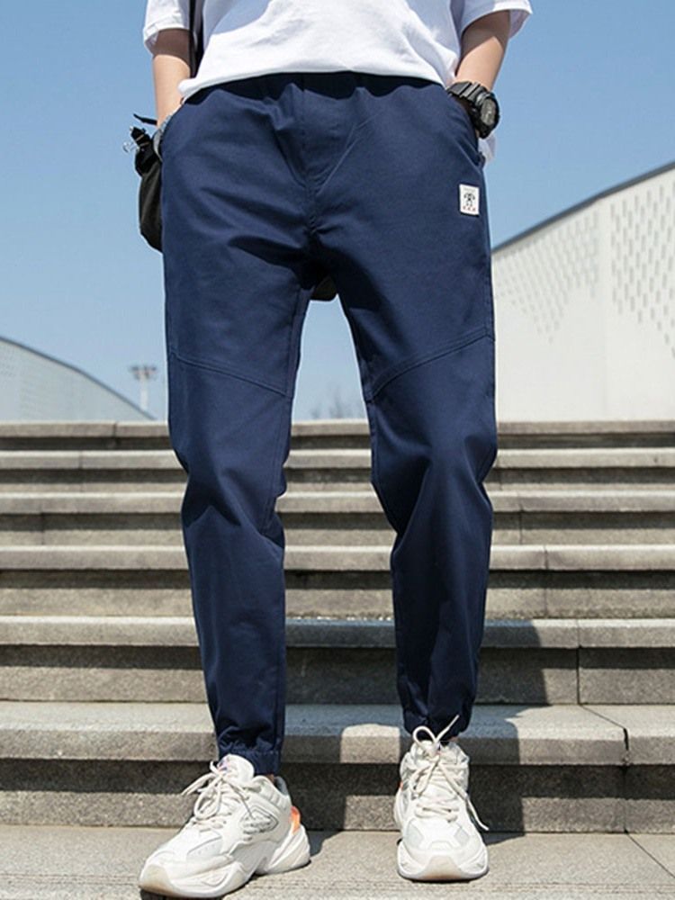 Pencil Pocket Thin Elastics Casual Calças Masculinas