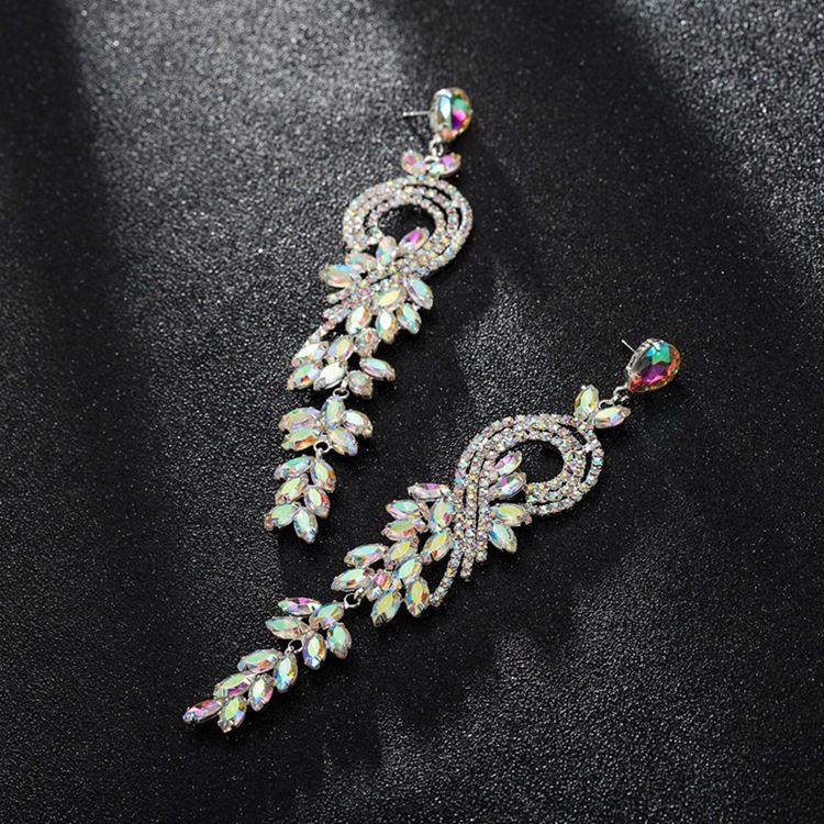 Brincos De Diamante Com Strass Aniversário Da Moda