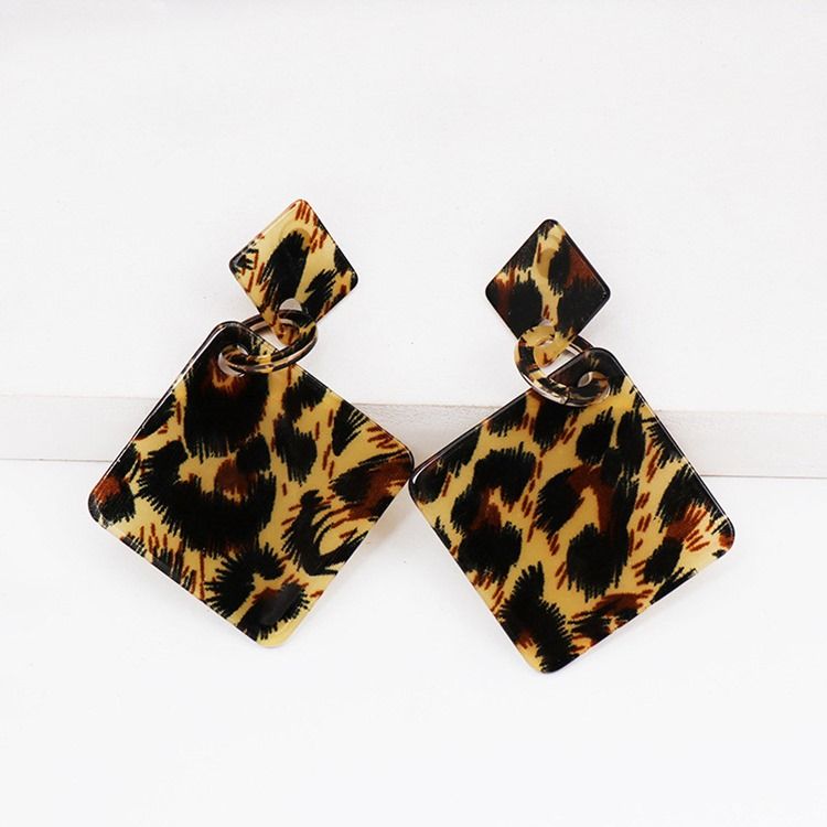Brincos Femininos De Aniversário De Leopardo Acrílico