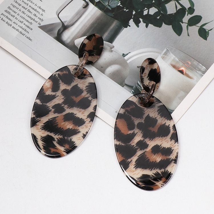 Brincos Femininos De Aniversário De Leopardo Acrílico
