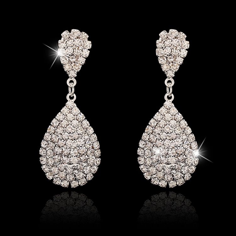 Brincos De Strass Gota D'água