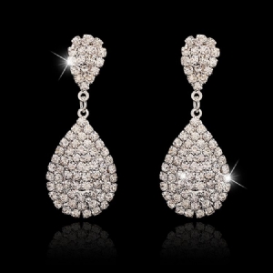 Brincos De Strass Gota D'água