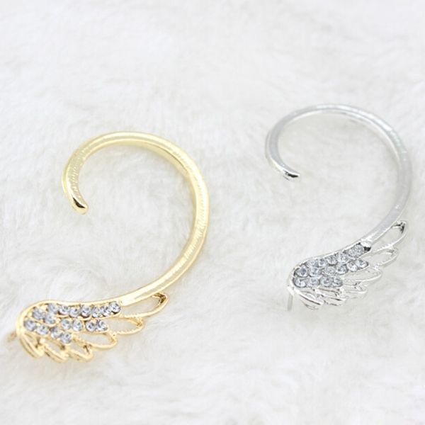 Manguito De Orelha De Strass Em Forma De Asa