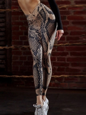 3d Snakeskin Pattern Print Leggings Femininos De Ioga Calças De Ioga De Cintura Alta Leggings Tiktok