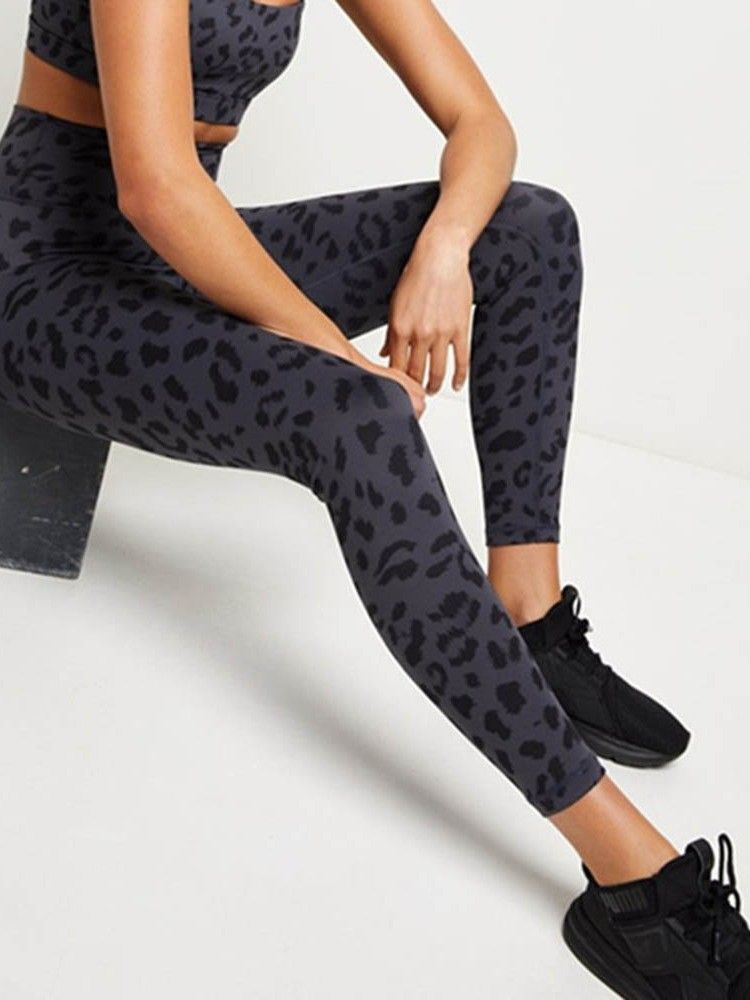 Algodão Leopardo Feminino Mistura Calças Tênis De Secagem Rápida De Verão Calças Yoga Cintura Alta Leggings Tiktok