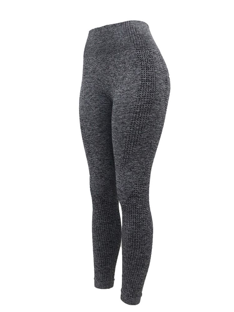 Articulação Sólida Sem Costura Feminina De Poliéster Respirável Feminina Na Altura Do Tornozelo Calças De Ioga De Cintura Alta Leggings Tiktok