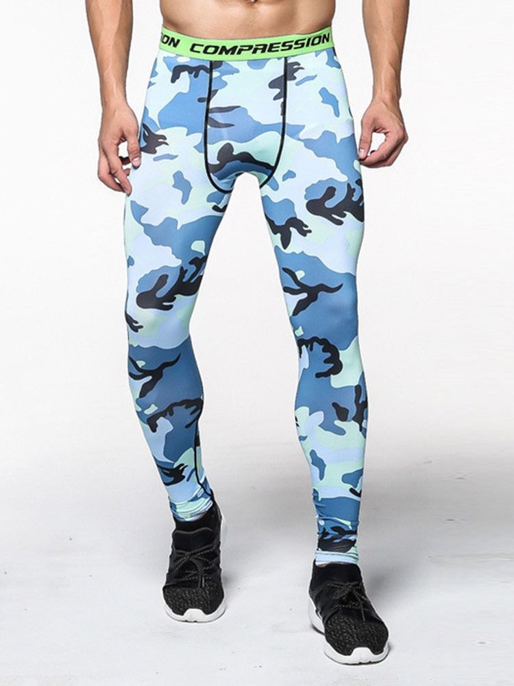 Calça Esporte Camuflagem Masculina Respirável Estampada Na Altura Do Tornozelo