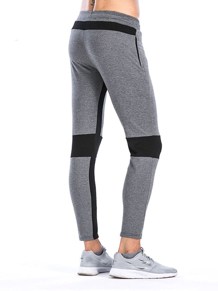 Calça Esporte Masculina Patchwork Cor Bloco Na Altura Do Tornozelo