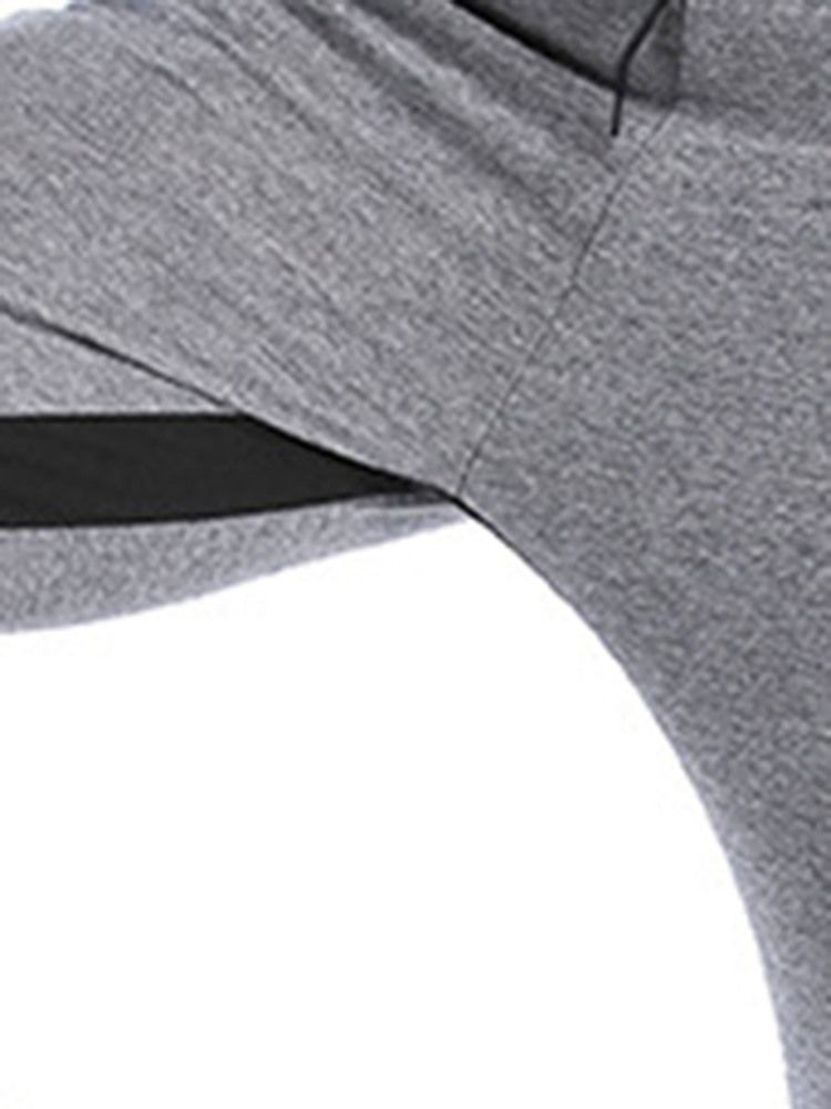 Calça Esporte Masculina Patchwork Cor Bloco Na Altura Do Tornozelo