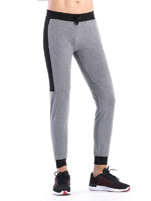 Calça Esportiva Masculina Color Block Patchwork Na Altura Do Tornozelo