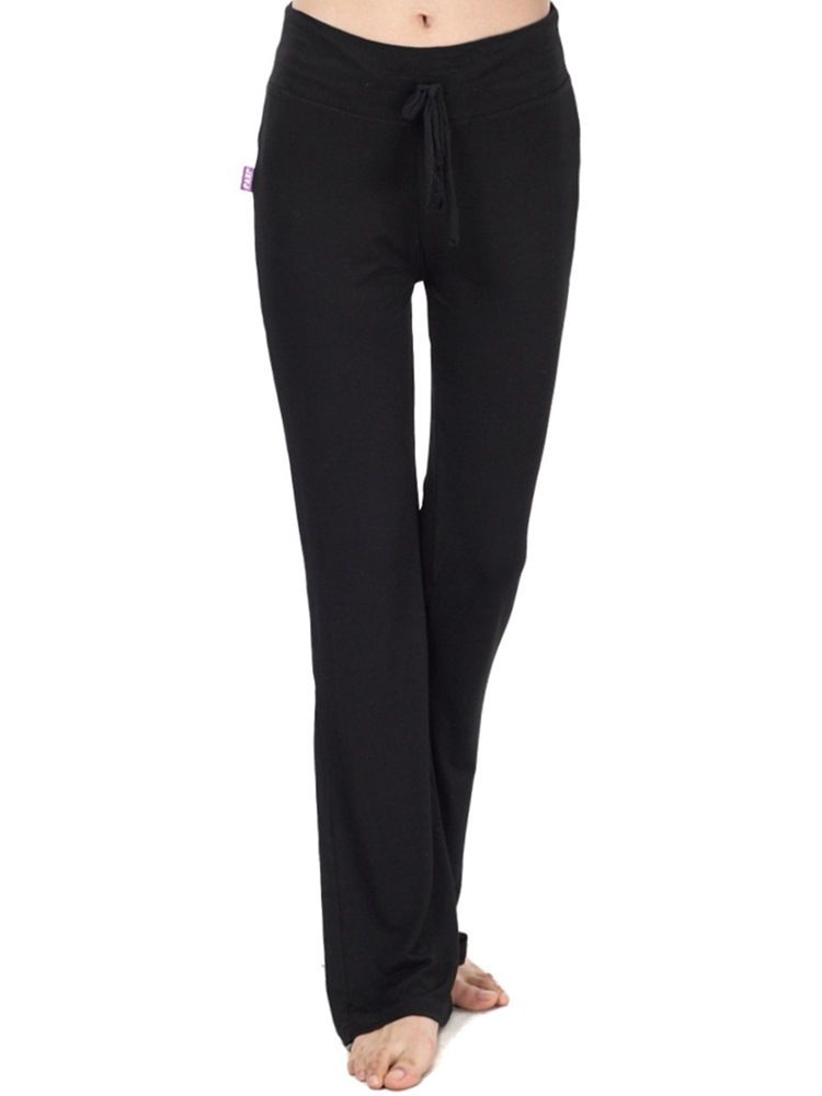 Calça Feminina De Algodão Respirável Patchwork Sólida Para Yoga Feminina