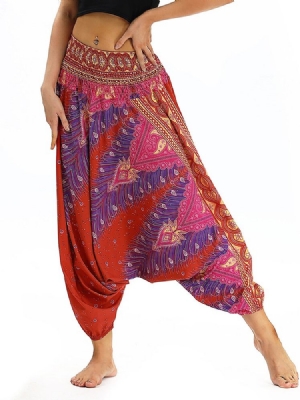 Calça Harem Com Estampa Elástica Feminina Com Estampa Elástica Para Yoga