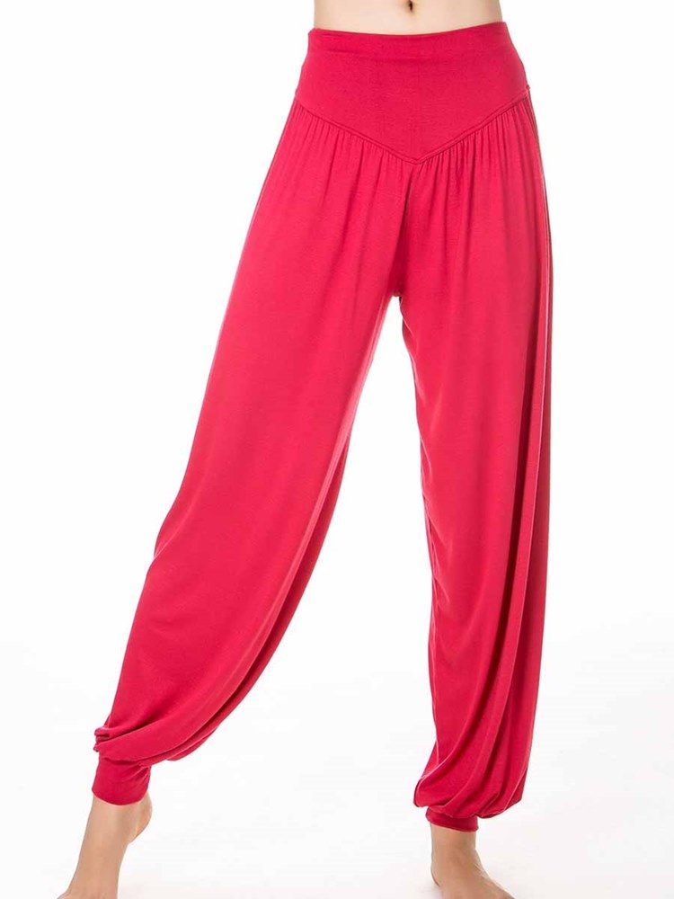 Calça Harem Modal Feminina Sólida Respirável Para Yoga
