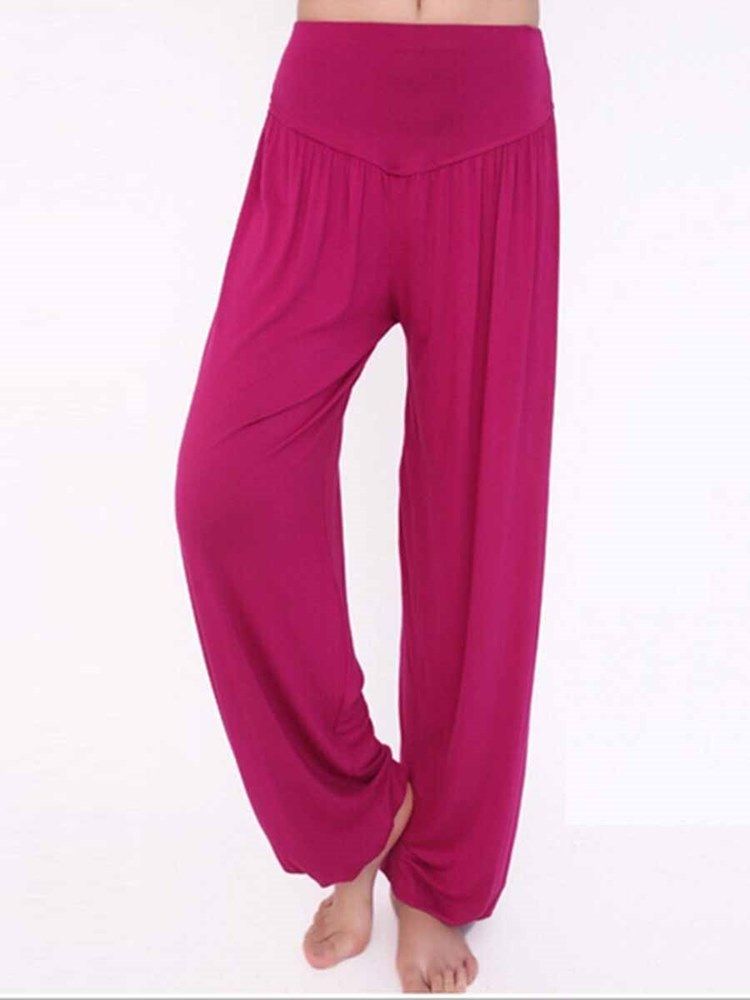 Calça Harem Modal Feminina Sólida Respirável Para Yoga