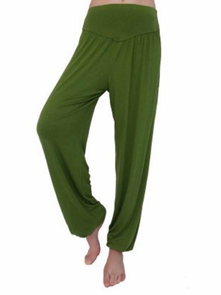 Calça Harem Modal Feminina Sólida Respirável Para Yoga