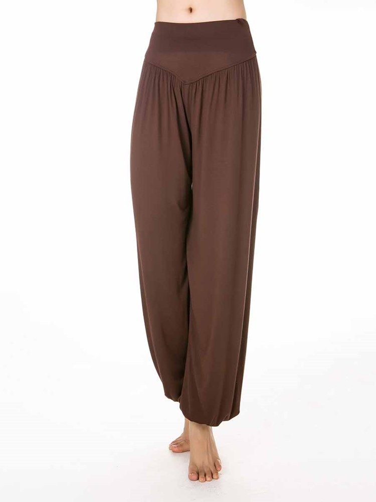 Calça Harem Modal Feminina Sólida Respirável Para Yoga