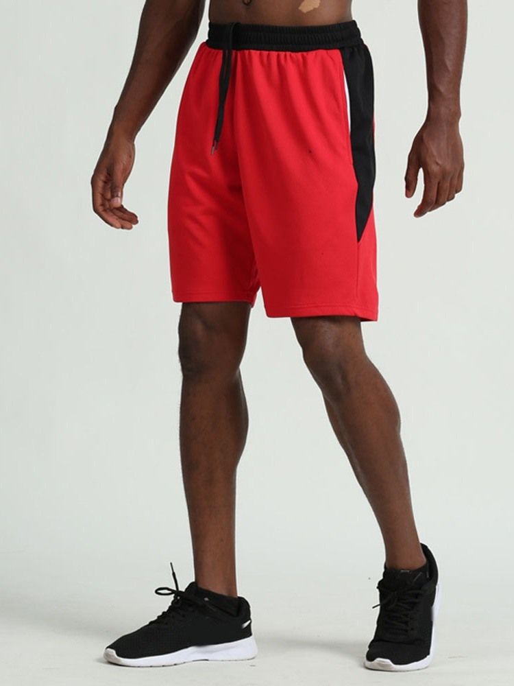 Calça Masculina De Poliéster Color Block De Secagem Rápida